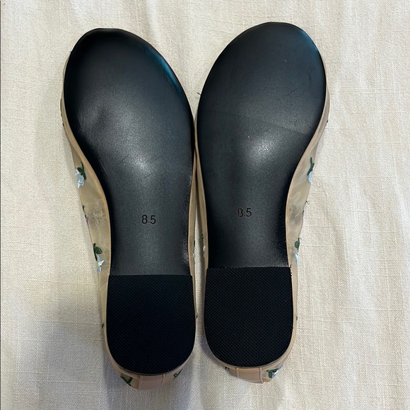 Floral Embroidered Tan Flats - Picture 4 of 6